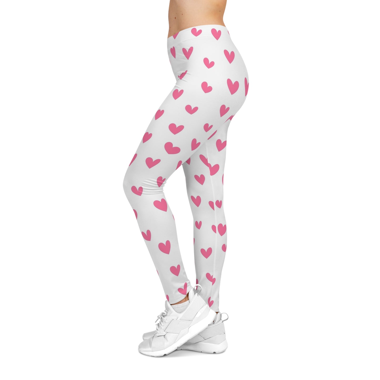 Heart Print Women's Casual Leggings - Perfect for Valentine's Day & Everyday Comfort