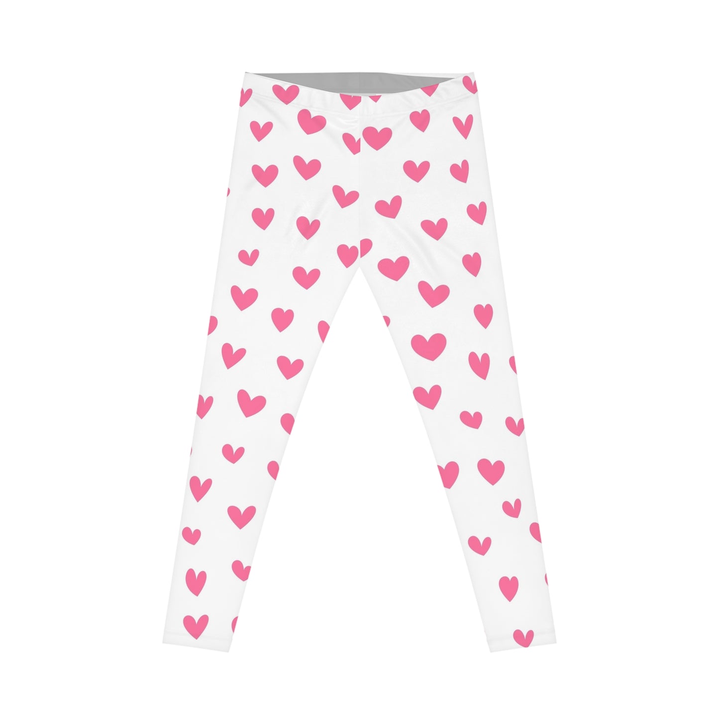 Heart Print Women's Casual Leggings - Perfect for Valentine's Day & Everyday Comfort