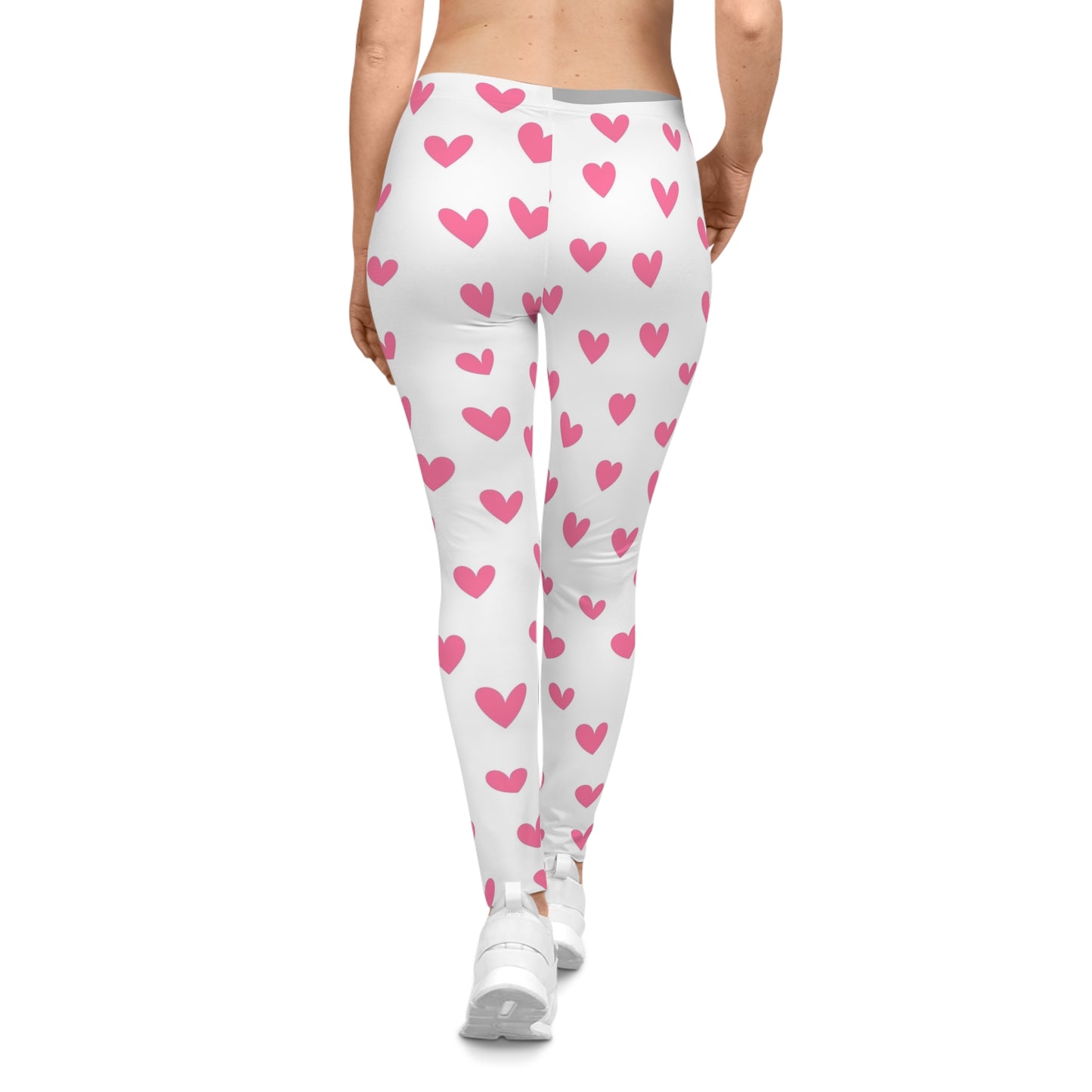 Heart Print Women's Casual Leggings - Perfect for Valentine's Day & Everyday Comfort